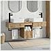 Set di Armadi da Bagno 3 pz Rovere Artigianale 53 x 35 x 39 cm - Foto miniatura 5