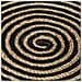 Tappeto Lavorato A Mano In Juta Stampa A Spirale Nero 90 Cm - Foto miniatura 2