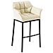 Sgabello Alto Bar DAMASO in Similpelle - Sedia Sgabello con Braccioli e Schienale Imbottiti e Poggiapiedi l Sgabello Fisso Bar Cucina Pub in Acciaio - H 83 cm Crema Nero - Foto miniatura 1