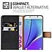 Custodia Compatibile Con Samsung Galaxy Note 5 In Nero Grafite - Coperchio Protettiva Con Chiusura Magnetica, Funzione Stand E Tasca Per Le Carte - Foto miniatura 6