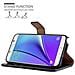 Custodia Compatibile Con Samsung Galaxy Note 5 In Nero Grafite - Coperchio Protettiva Con Chiusura Magnetica, Funzione Stand E Tasca Per Le Carte - Foto miniatura 9