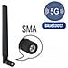 Antenna 5G LTE con SMA maschio -3,3 - 1,3 dBi omnidirezionale con giunto inclinabile nero - Foto miniatura 2