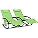 Lettini Prendisole A Dondolo 2 Pz In Acciaio E Textilene Verde - Foto miniatura 2
