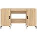Scrivania Rovere Sonoma 140x50x75 Cm In Legno Multistrato - Foto miniatura 4