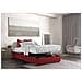 Letto Piazza E Mezza Nicole, Letto Contenitore Con Rivestimento In Tessuto, 100% Made In Italy, Apertura Frontale, Adatto Per Materasso Cm 120x190, Rosso - Foto miniatura 2