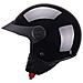 Casco Demi-jet Con Peak Per Moto Nero Metallizzato Con Calotta In Abs Taglia L - Foto miniatura 1