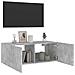 Mobile TV a Parete con Luci LED Grigio Cemento 80x35x31 cm - Foto miniatura 3