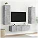Mobile TV a Parete con Luci LED Grigio Cemento 80x35x31 cm - Foto miniatura 7