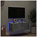 Mobile TV a Parete con Luci LED Grigio Cemento 80x35x31 cm - Foto miniatura 10