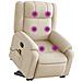 Poltrona Alzapersona Massaggiante Reclinabile Crema In Tessuto - Foto miniatura 3