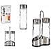Dam Set  Contenitore Olio E Contenitore Aceto Con Supporto In Acciaio Inox Gr 5,5x11,5x20,2 Cm. Colore Trasparente - Foto miniatura 1