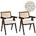 Set Di 2 Sedie Da Pranzo Ava Legno Marrone Scuro /beige - Foto miniatura 1