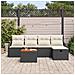 Set di Sofà da Giardino  6 Pezzi con Cuscini Nero Polyrattan, Sofà da Giardino  2 Posti con Cuscini Nero Polyrattan - Foto miniatura 3