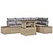 Set Divano da Giardino 6 Pezzi con Cuscini Beige Rattan - Foto miniatura 1