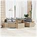 Set Divano da Giardino 6 Pezzi con Cuscini Beige Rattan - Foto miniatura 2
