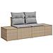 Set Divano da Giardino 6 Pezzi con Cuscini Beige Rattan - Foto miniatura 4