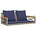 Panchina Dondolo con Cuscini Grigia 109x62x40 cm in Polyrattan - Foto miniatura 1