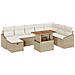 Set di divani da giardino 9 pezzi con cuscini, Beige, Polyrattan - Foto miniatura 1