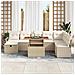 Set Divano da Giardino 9 pcs Beige polyrattan - Foto miniatura 3