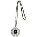 Collana Lunga Bisanzio Argento Invecchiato 10µ E Cristallo Nero - Foto miniatura 1