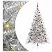 Albero di Natale artificiale con luci integrate Argento 210 cm - Foto miniatura 1
