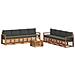 Set divani 9 pcs Naturale e Antracite Legno di Acacia Massello - Foto miniatura 3