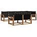 Set di divani da esterno con cuscino 7 pcs Naturale e Nero - Foto miniatura 1