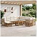 Set Divano da Giardino 12 pz Naturale e Bianco Crema polyrattan - Foto miniatura 3