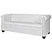 Set Divani Chesterfield a 2 e a 3 Posti in Pelle Artificiale Bianco - Foto miniatura 3