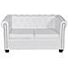 Set Divani Chesterfield a 2 e a 3 Posti in Pelle Artificiale Bianco - Foto miniatura 5