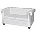 Set Divani Chesterfield a 2 e a 3 Posti in Pelle Artificiale Bianco - Foto miniatura 8