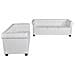 Set Divani Chesterfield a 2 e a 3 Posti in Pelle Artificiale Bianco - Foto miniatura 9