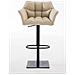 Sgabello Alto Bar Damaso I Sgabello Design Cucina Trapuntato in Tessuto con Braccioli E Schienale Imbottiti l Sedia Sgabello Bar Pub con Poggiapiedi Crema Nero - Foto miniatura 2