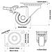 Piccolo Castor Ruote 25mm Viti 40kg 4 Spostare Caster Ruote Con Freno Heavy Duty Girevole Ruote Per Mobili - Carrello Ruote Con Tpr Gomma Heavy Duty Rotelle Per Mobili - Foto miniatura 3