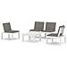 Set Divani Da Giardino Con Cuscini 4 Pz In Plastica Bianco - Foto miniatura 3