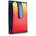 Porta carte di credito in pelle multicolore con fettuccia Nero - Foto miniatura 1