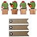 4 Adesivi In ? ? legno Cactus 6,1 Cm + 20 Etichette Kraft Con Gagliardetto - Foto miniatura 1
