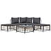 Set Divani da Giardino 6 pz con Cuscini Antracite in Polyrattan - Foto miniatura 2