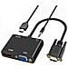 Adattatore Da Vga Maschio A Vga E Hdmi Femmina Con Porta Jack 3,5 Mm E Ricarica - Foto miniatura 3