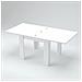 Tavolo Allungabile Otto, Consolle Ausiliare Da Cucina, Tavolo Allungabile, 100% Made In Italy, Cm 90x90h75, Bianco Lucido Larice - Foto miniatura 4