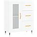 Credenza 69,5x34x90 Cm In Legno Multistrato Bianco Lucido - Foto miniatura 2