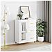 Credenza 69,5x34x90 Cm In Legno Multistrato Bianco Lucido - Foto miniatura 1