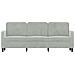 Divano A 3 Posti Grigio Chiaro 180 Cm In Velluto - Foto miniatura 3