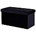 Pouf Contenitore Rettangolare In Velluto Nero - Foto miniatura 1