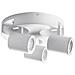 Plafoniera Da Soffitto Lampada Tonda 3 Porta Faretto Orientabile Gu10 Bianco - Foto miniatura 2