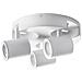 Plafoniera Da Soffitto Lampada Tonda 3 Porta Faretto Orientabile Gu10 Bianco - Foto miniatura 4