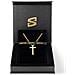 Collana Da Uomo In Acciaio Serasar Collana Da Uomo In Acciaio Inossidabile A Sospensione, Croce Della Bibbia Gesù - Colore Oro - Lunghezza 50cm - Regalo Perfetto Per Natale [trust] - Foto miniatura 4
