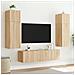 Mobile TV a Parete con Luci LED Rovere Sonoma 80x35x31 cm - Foto miniatura 2