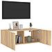 Mobile TV a Parete con Luci LED Rovere Sonoma 80x35x31 cm - Foto miniatura 3