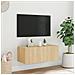 Mobile TV a Parete con Luci LED Rovere Sonoma 80x35x31 cm - Foto miniatura 4